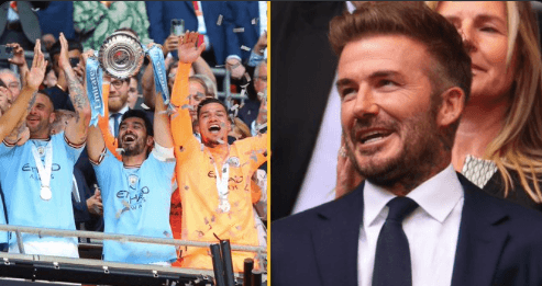 David Beckham takes cheeky swipe at Man City when asked about the treble David Beckham takes cheeky swipe at Man City when asked about the treble