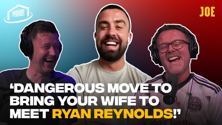 “It’s a dangerous move to bring your wife to meet Ryan Reynolds!” “It’s a dangerous move to bring your wife to meet Ryan Reynolds!”