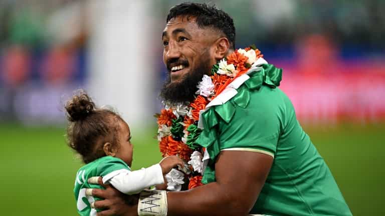 Bundee Aki shared a lovely post-match moment with Bryan Habana Bundee Aki shared a lovely post-match moment with Bryan Habana