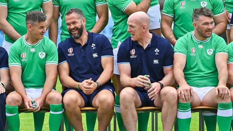 Andy Farrell mixes it up with his Ireland team to face Romania Andy Farrell mixes it up with his Ireland team to face Romania