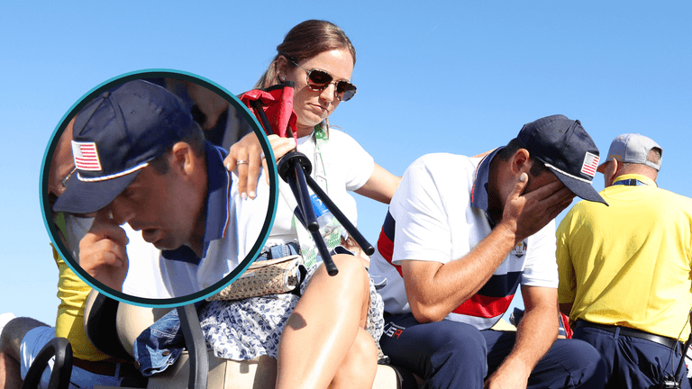 TV cameras catch tough Ryder Cup moment as American star breaks down in tears TV cameras catch tough Ryder Cup moment as American star breaks down in tears