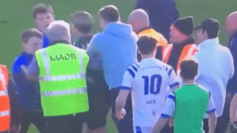 Appalling scenes in Tullamore as referee pushed to ground after championship match Appalling scenes in Tullamore as referee pushed to ground after championship match