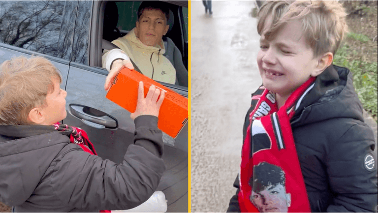 Alejandro Garnacho makes young Man United fan cry with thoughtful gift Alejandro Garnacho makes young Man United fan cry with thoughtful gift