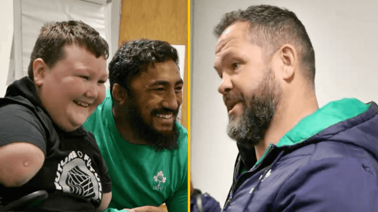 Bundee Aki the hero and Andy Farrell’s favourite football team revealed as Irish superfan visits camp Bundee Aki the hero and Andy Farrell’s favourite football team revealed as Irish superfan visits camp