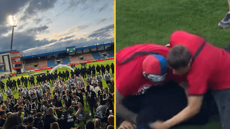 Major European cup final marred by violent scenes Major European cup final marred by violent scenes