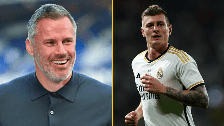 Jamie Carragher gets told off while talking to Toni Kroos after Champions League final Jamie Carragher gets told off while talking to Toni Kroos after Champions League final