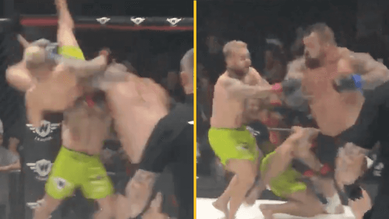 Eddie Hall produces insane knockout in 2 vs 1 MMA fight Eddie Hall produces insane knockout in 2 vs 1 MMA fight
