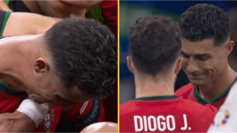 Cristiano Ronaldo in tears after missing penalty against Slovenia Cristiano Ronaldo in tears after missing penalty against Slovenia