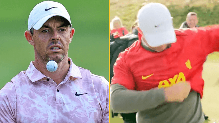 Rory McIlroy forced to wear Liverpool jersey after losing Late Late Show bet Rory McIlroy forced to wear Liverpool jersey after losing Late Late Show bet
