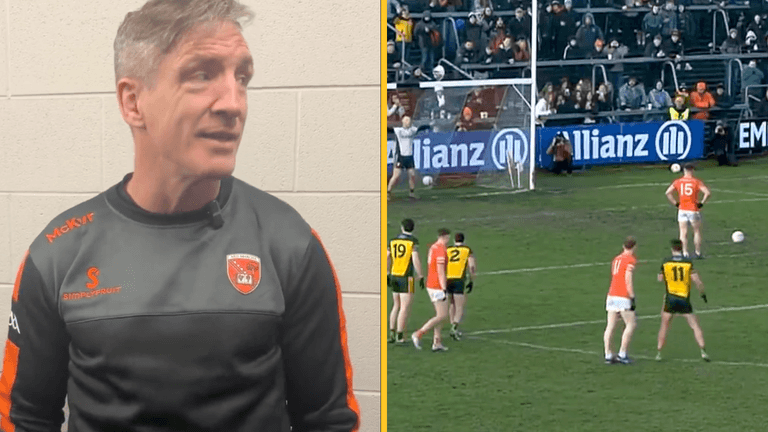 McGeeney hilariously slags off star man after huge penalty miss McGeeney hilariously slags off star man after huge penalty miss