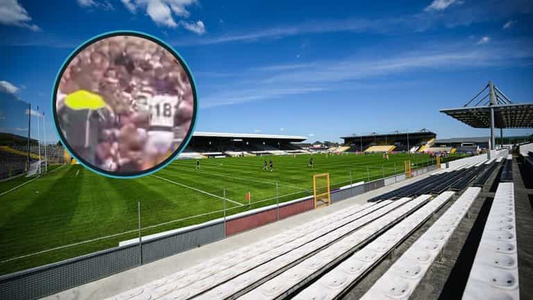 Shocking footage shows moment fence collapses, injuring fans after Corn Uí Dhuill final Shocking footage shows moment fence collapses, injuring fans after Corn Uí Dhuill final