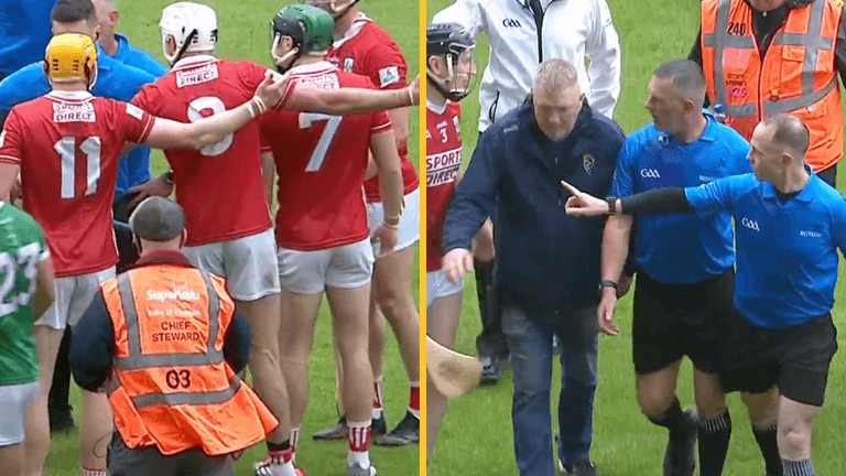 Cork players furious with ref over full-time clock decision in Munster final loss Cork players furious with ref over full-time clock decision in Munster final loss