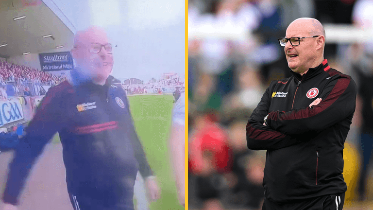 Tyrone boss gets bottle thrown at head from stands after Mayo win Tyrone boss gets bottle thrown at head from stands after Mayo win