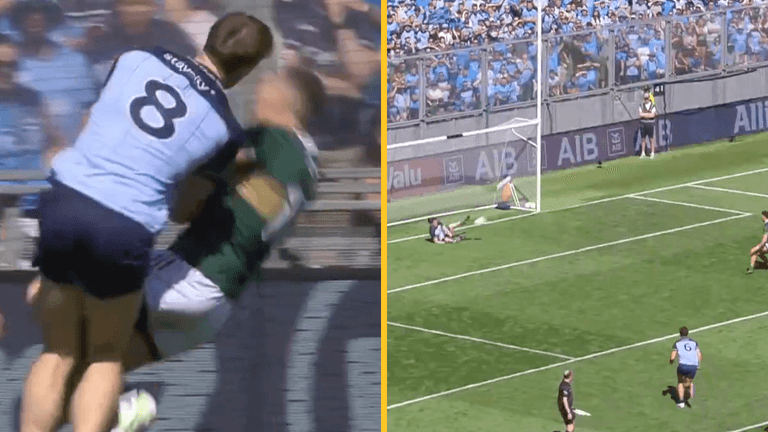 Kerry score huge goal against Dubs after controversial penalty call Kerry score huge goal against Dubs after controversial penalty call