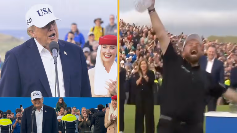 Donald Trump makes huge Irish promise at Shane Lowry victory speech Donald Trump makes huge Irish promise at Shane Lowry victory speech