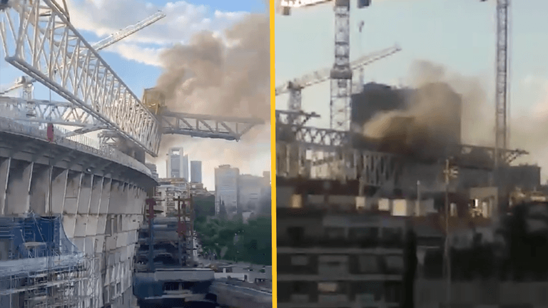 Part of the Santiago Bernabeu stadium in Madrid catches fire Part of the Santiago Bernabeu stadium in Madrid catches fire