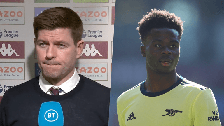 Steven Gerrard hits back at Bukayo Saka after Aston Villa complaints Steven Gerrard hits back at Bukayo Saka after Aston Villa complaints
