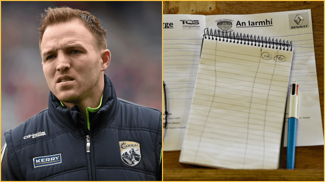 Darran O’Sullivan on how notebooks have become a part of the GAA dressing room Darran O’Sullivan on how notebooks have become a part of the GAA dressing room