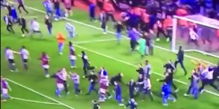 VIDEO: Crazy scenes at Villa Park as fans invade pitch during FA cup win over West Brom