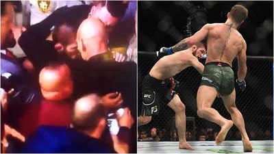 Khabib Nurmagomedov jumps the fence and attacks Conor McGregor’s teammate after UFC 229 win