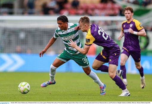 Victor Ozhianvuna in action for Shamrock Rovers