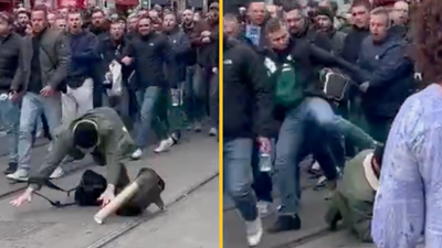 Schalke ultras seen violently attacking photographers in Dublin