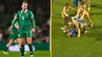 Ireland star get sent off for hugely dangerous neck throw in Cup win
